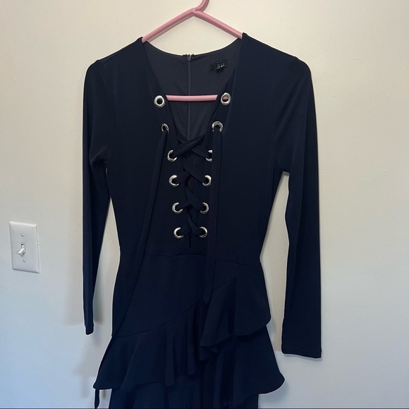 NBD Blue Long Sleeve Dress with Elegant Design - Picture 9 of 10